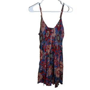 Angie Dress Women's Large Smocked Sleeveless Tank Sheath Boho Summer